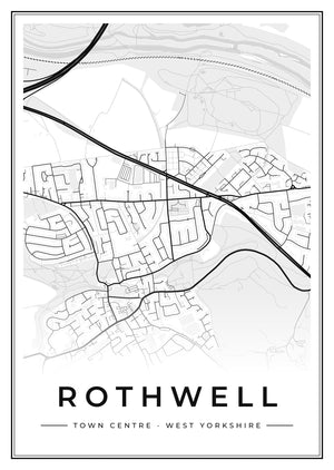 Rothwell Town Centre Street Map Poster