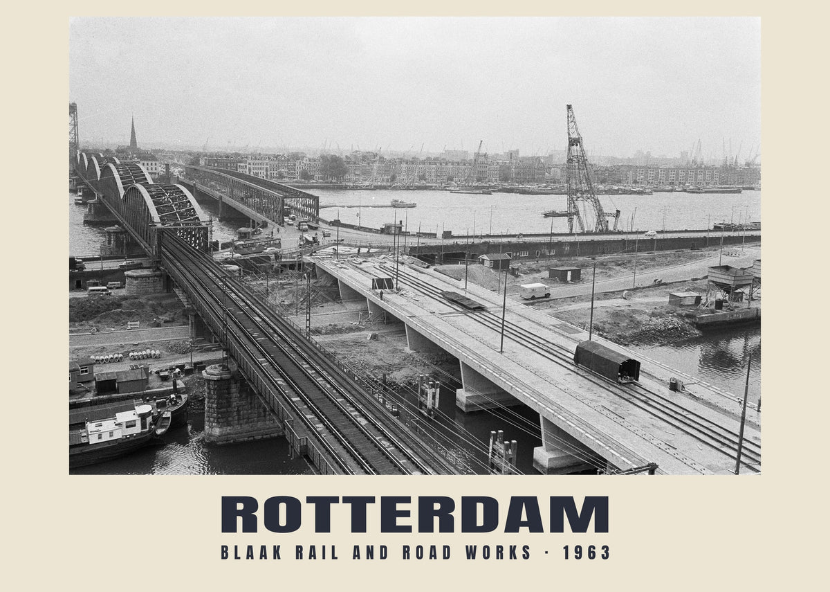 Blaak Rail and Road Works, Rotterdam, 1963 heritage photograph