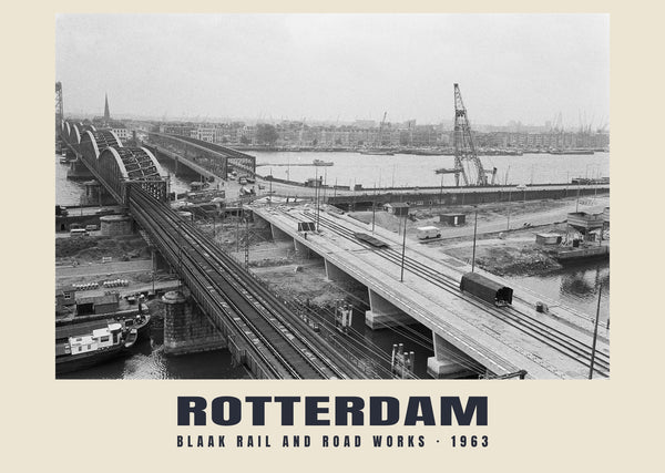 Blaak Rail and Road Works, Rotterdam — 1963 · Historic photograph print