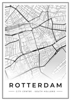 Street map poster of Rotterdam city centre, South Holland