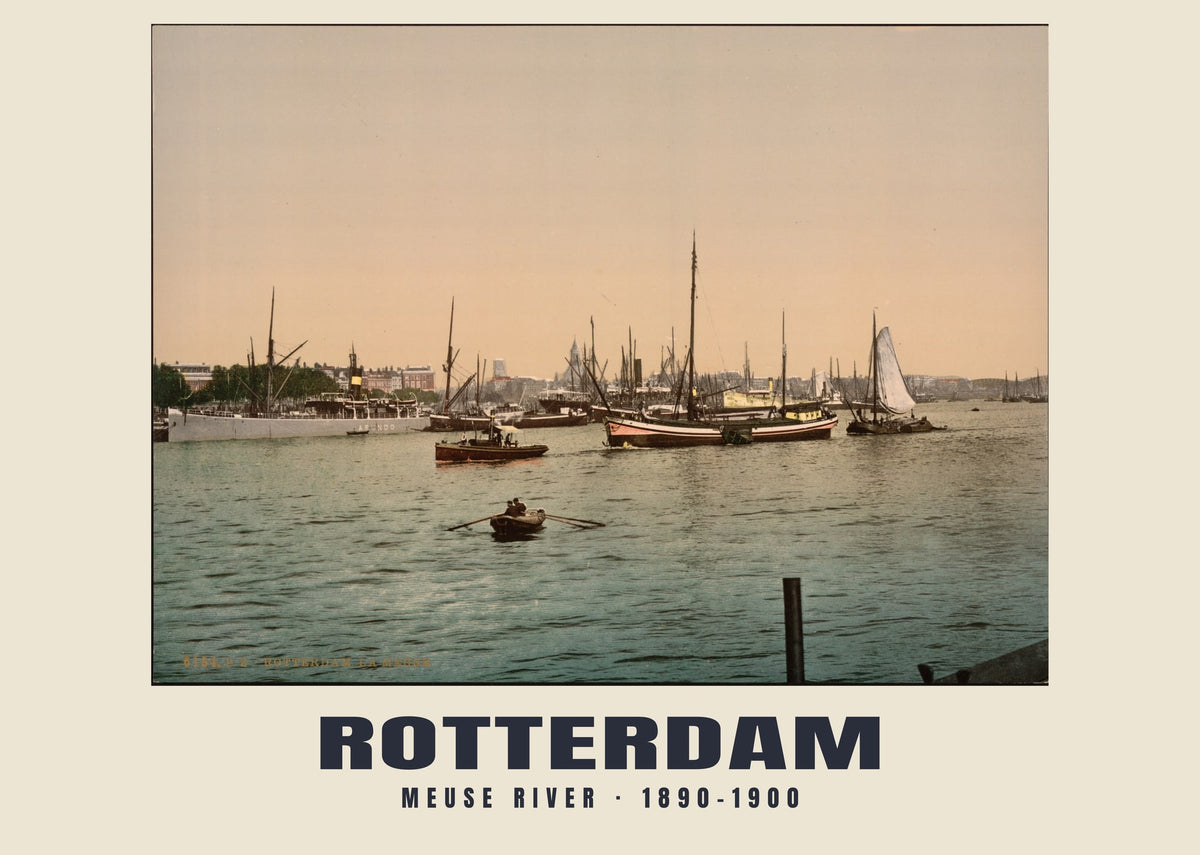 Meuse River, Rotterdam, 1890–1900 heritage photograph
