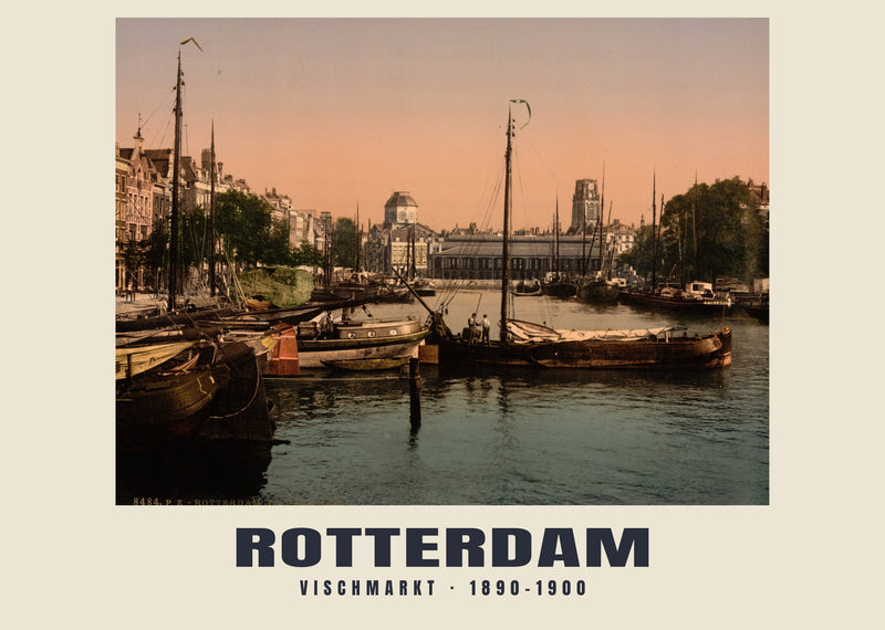 Vischmarkt, Rotterdam — 1890–1900 · Vintage photochrom print