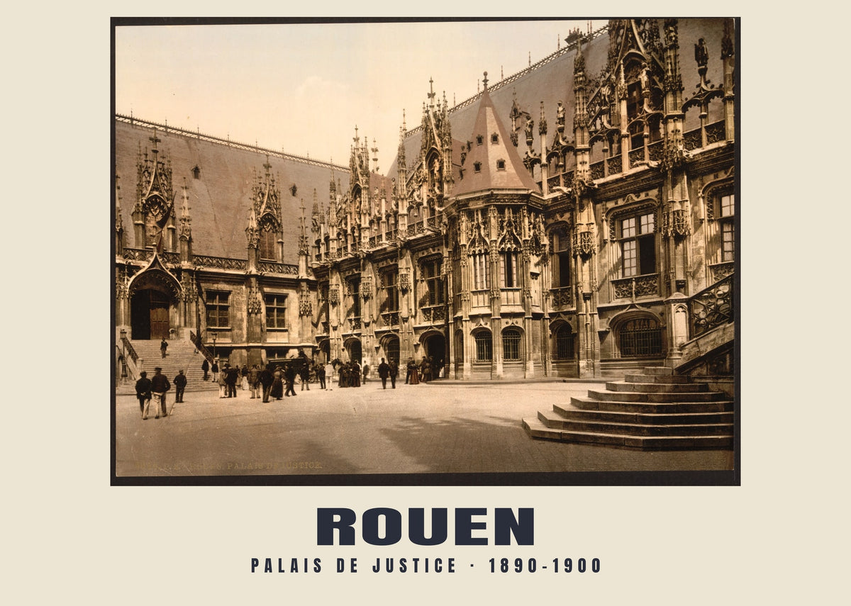 Palais de Justice, Rouen — Vintage photochrom print, 1890–1900