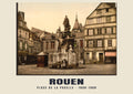 Place de la Pucelle, Rouen — Vintage photochrom print, 1890–1900