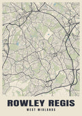 Street map poster of Rowley Regis, West Midlands