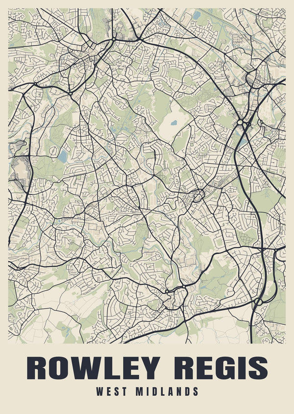 Rowley Regis Street Map Poster