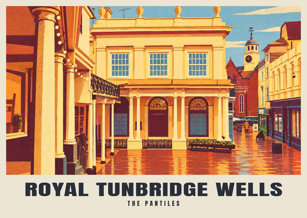 The Pantiles, Royal Tunbridge Wells poster, Retro Railway style
