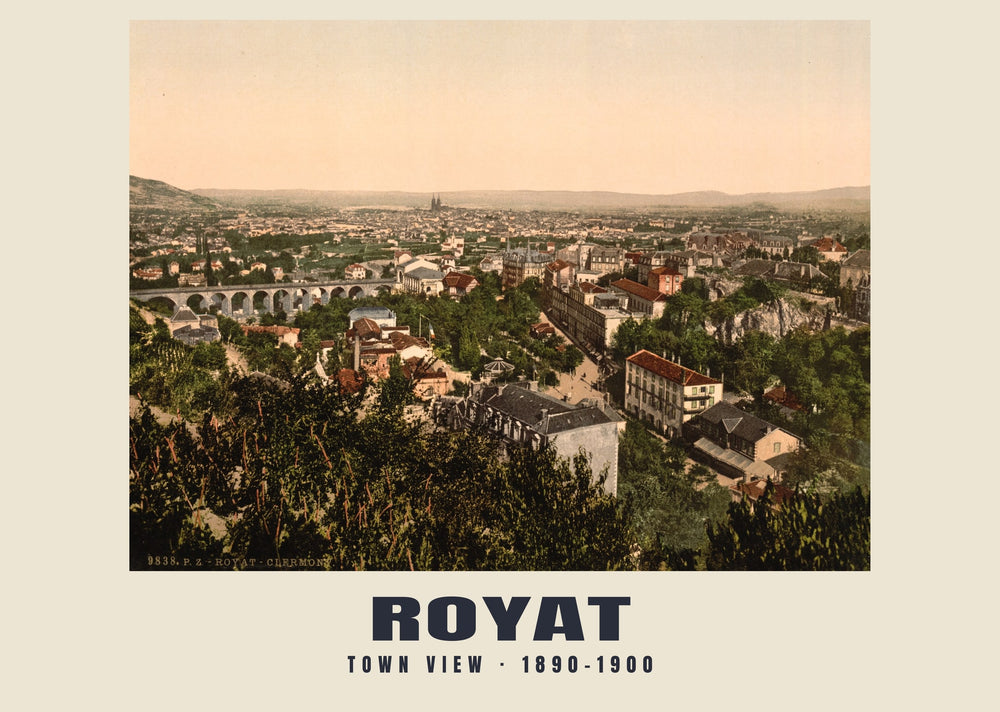 Town View, Royat — 1890–1900 · Vintage photochrom print