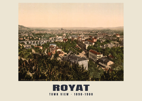 Town View, Royat — 1890–1900 · Vintage photochrom print