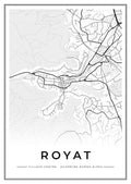 Street map poster of Royat village centre, Auvergne-Rhône-Alpes