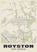 Street map poster of Royston, South Yorkshire