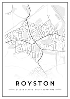 Street map poster of Royston village centre, South Yorkshire