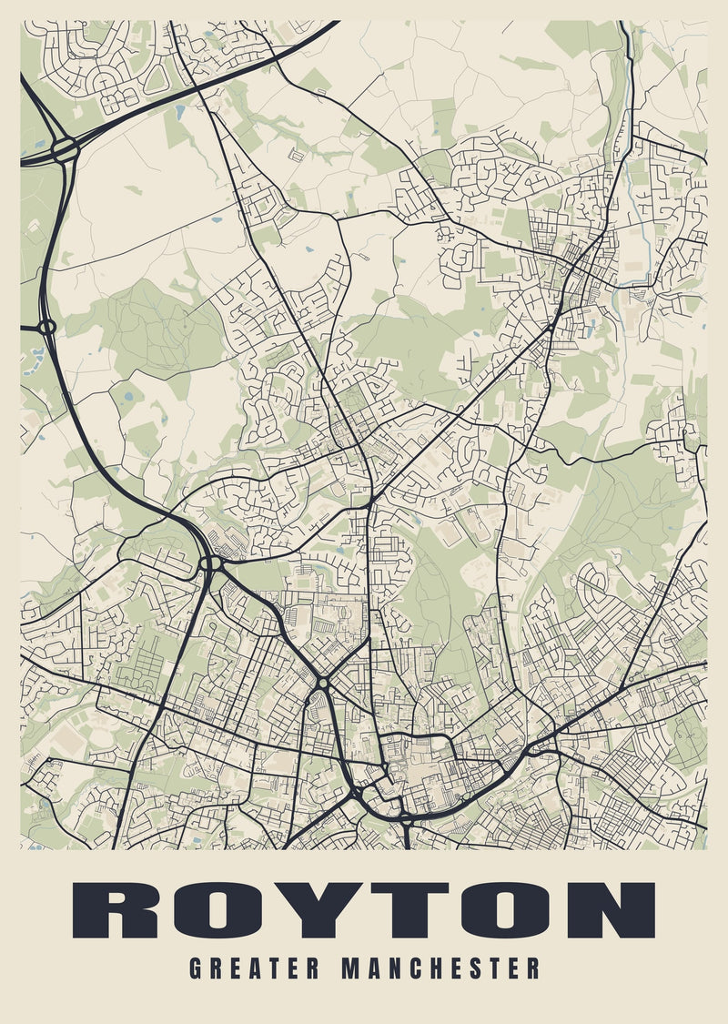 Royton Street Map Poster