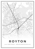 Street map poster of Royton town centre, Greater Manchester