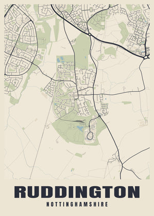 Ruddington Street Map Poster