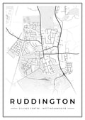 Street map poster of Ruddington village centre, Nottinghamshire