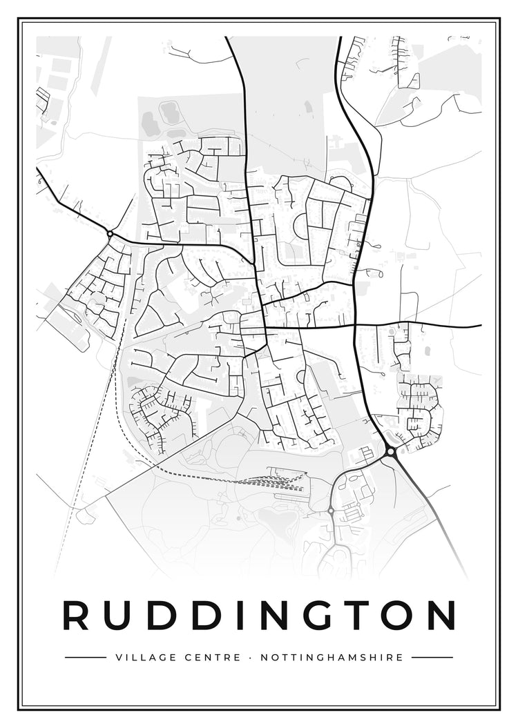 Ruddington Village Centre Street Map Poster
