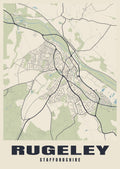 Street map poster of Rugeley, Staffordshire