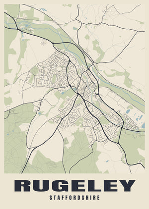 Rugeley Street Map Poster