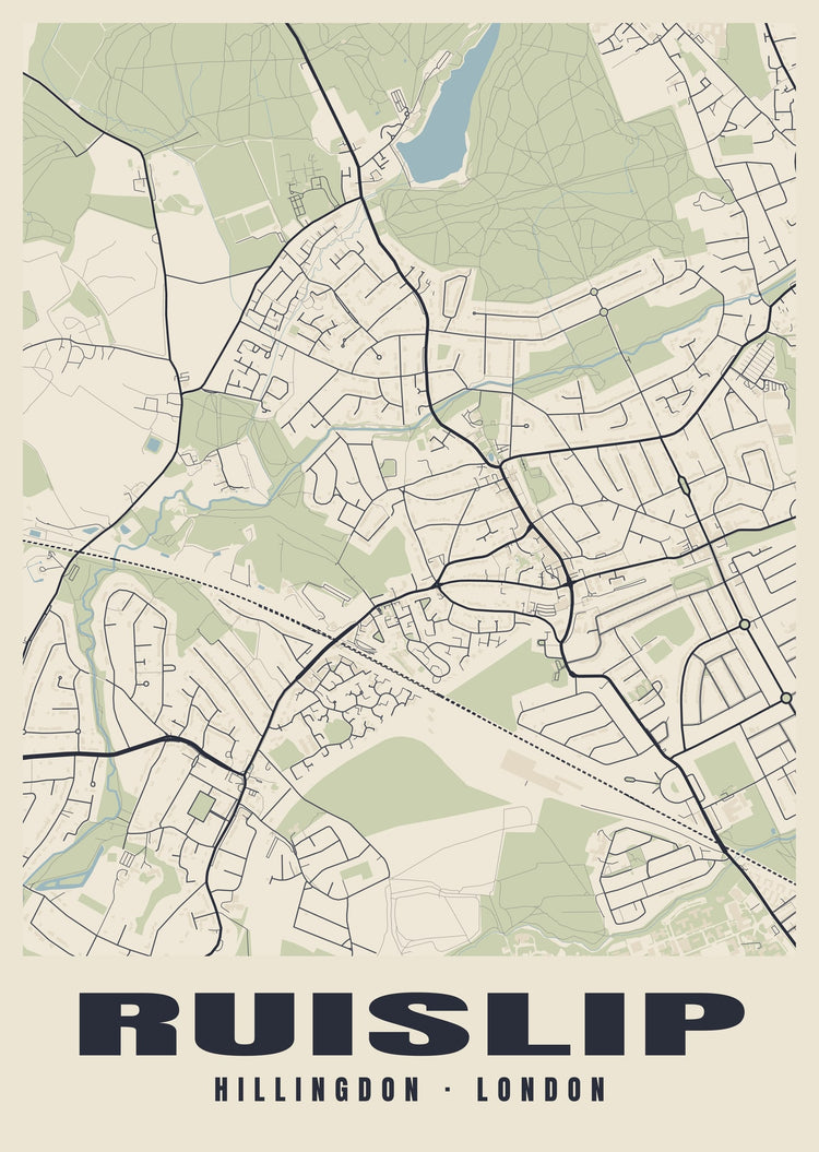 Ruislip Heritage Street Map Poster