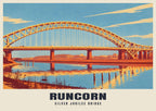 Silver Jubilee Bridge, Runcorn poster, Retro Railway style