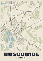 Street map poster of Ruscombe, Berkshire