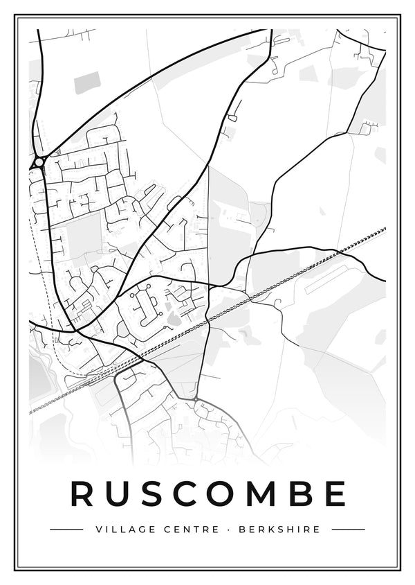 Ruscombe Village Centre Street Map Poster