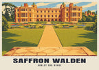 Audley End House, Saffron Walden poster, Retro Railway style
