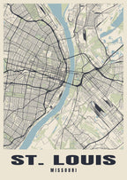 Street map poster of St. Louis, Missouri