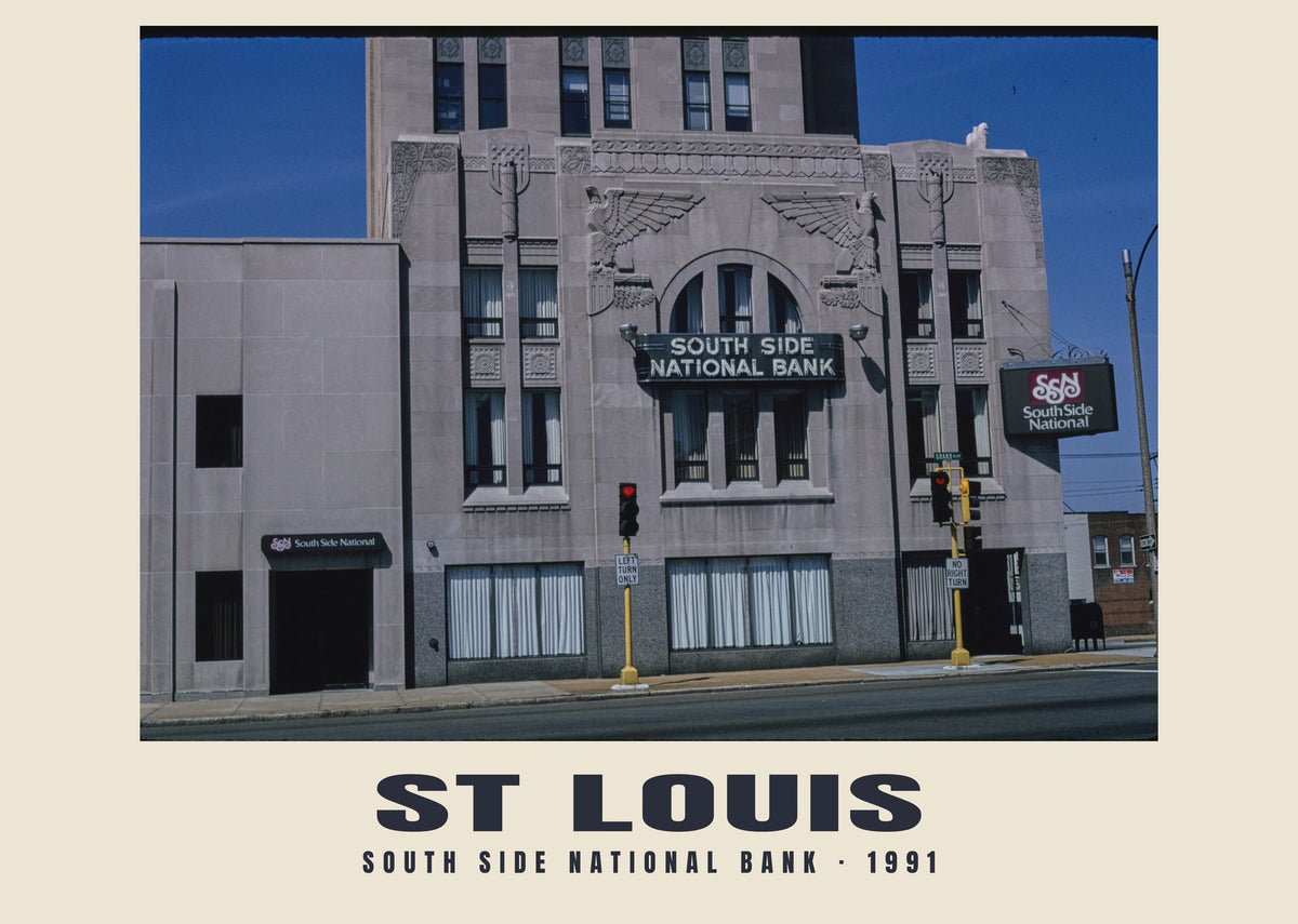 South Side National Bank, St Louis — Historic photograph print, 1991
