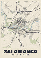 Street map poster of Salamanca, Castile and León