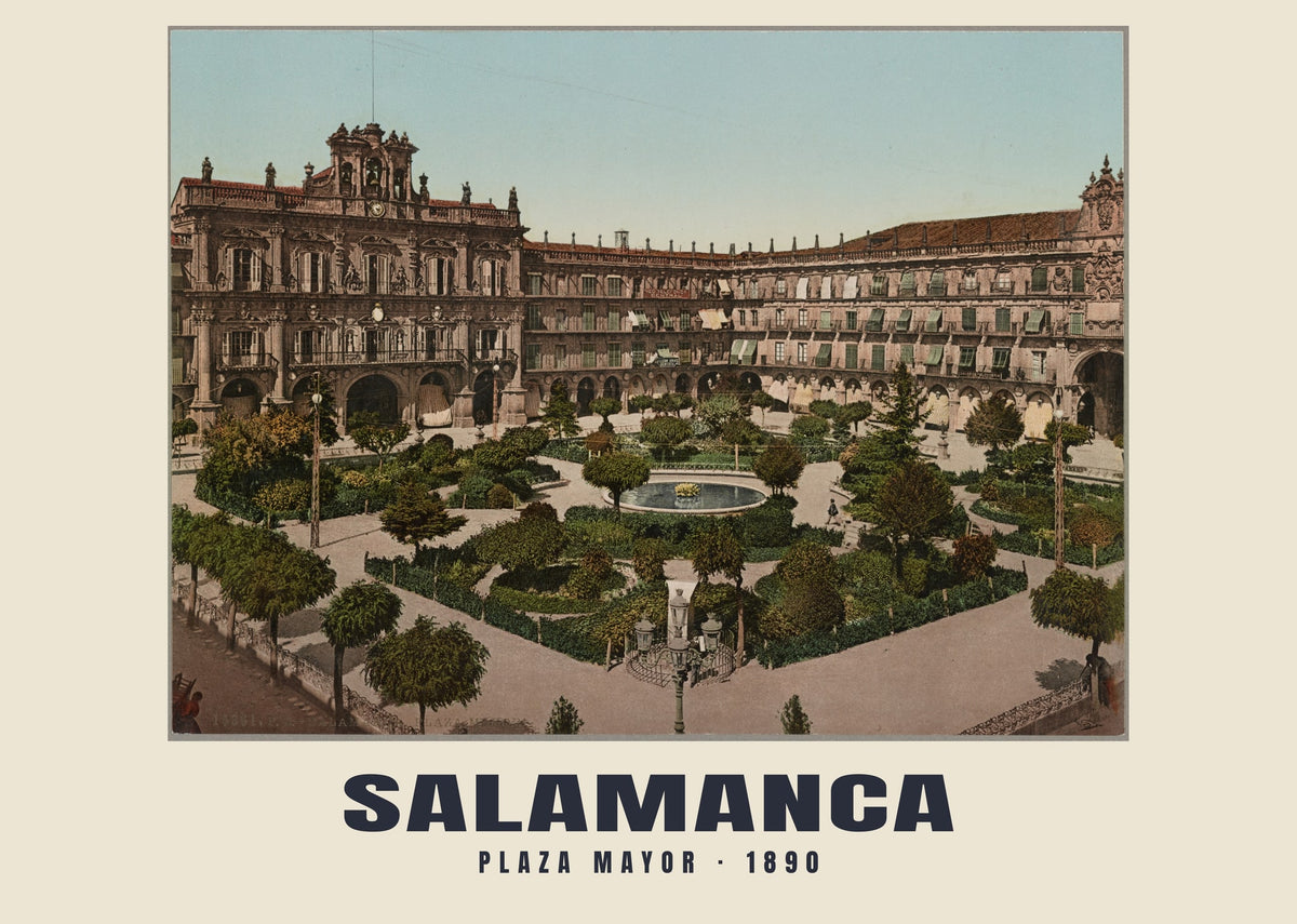 Plaza Mayor, Salamanca, 1890 heritage photograph