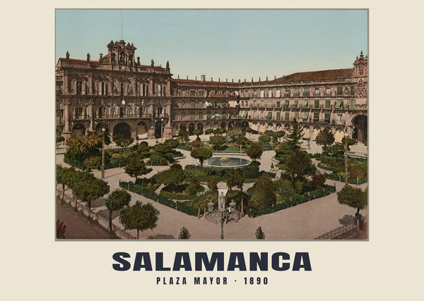 Plaza Mayor, Salamanca — 1890 · Vintage photochrom print