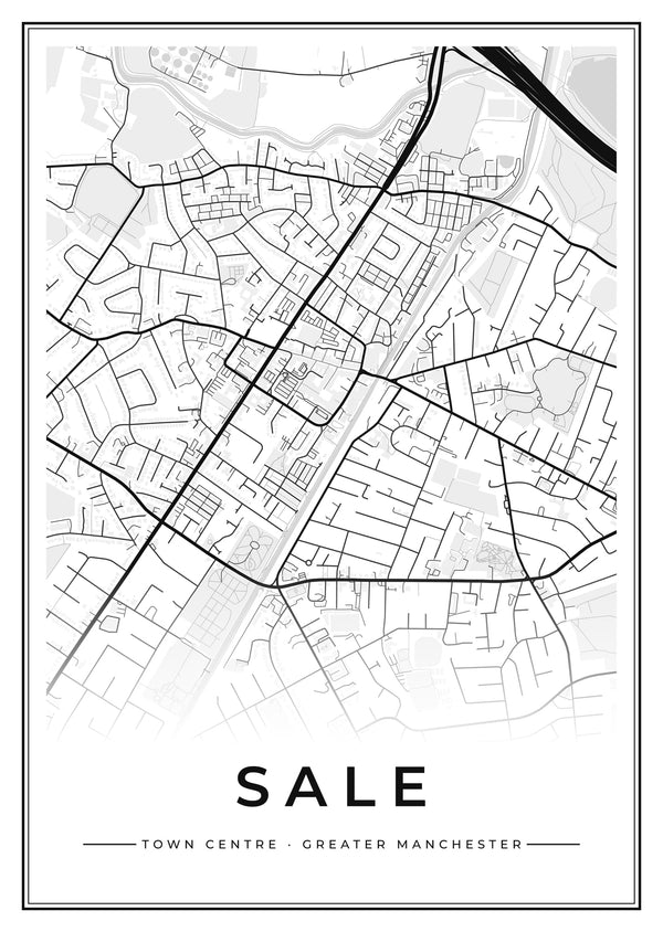 Sale Town Centre Street Map Poster