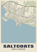 Street map poster of Saltcoats, North Ayrshire