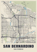 Street map poster of San Bernardino, California