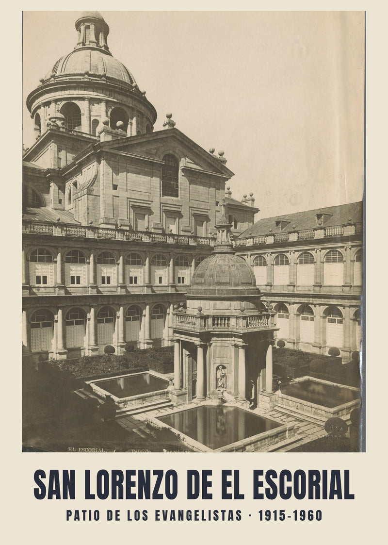 Patio de los Evangelistas, San Lorenzo de El Escorial — 1915–1960 · Historic photograph print
