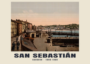 Harbour, San Sebastián — 1890–1900 · Vintage photochrom print