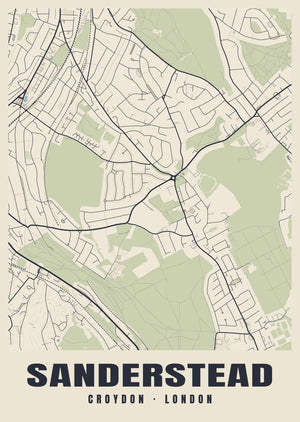 Sanderstead Heritage Street Map Poster