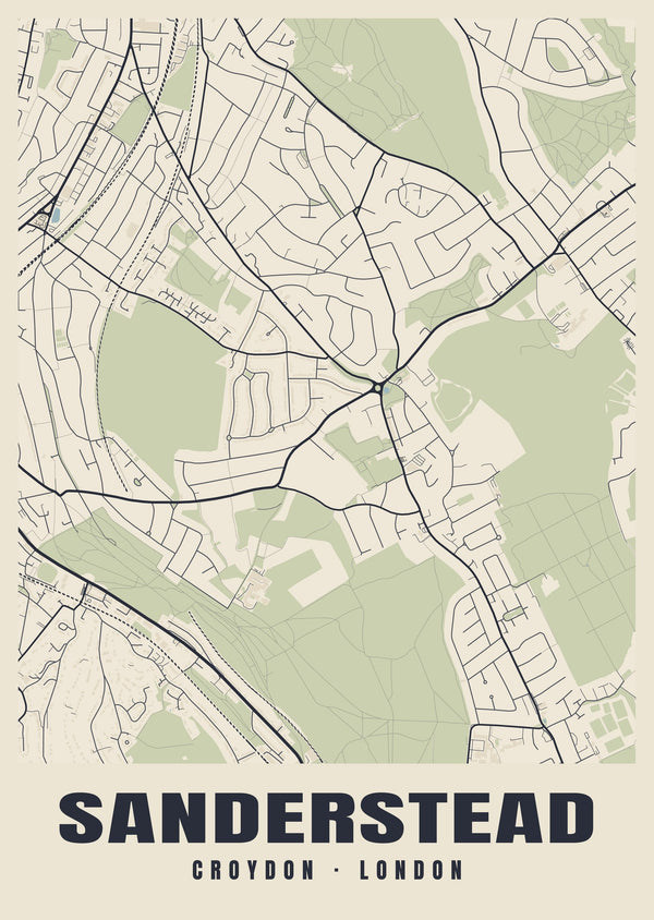 Sanderstead Heritage Street Map Poster
