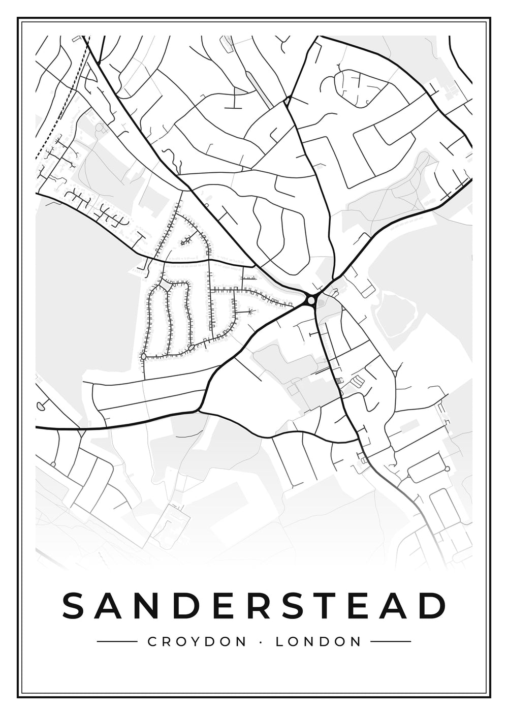 Sanderstead Street Map Poster