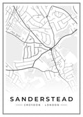 Street map poster of Sanderstead, Croydon, London