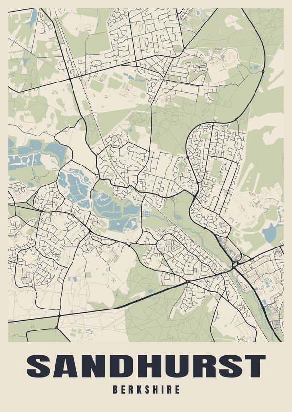 Sandhurst Street Map Poster