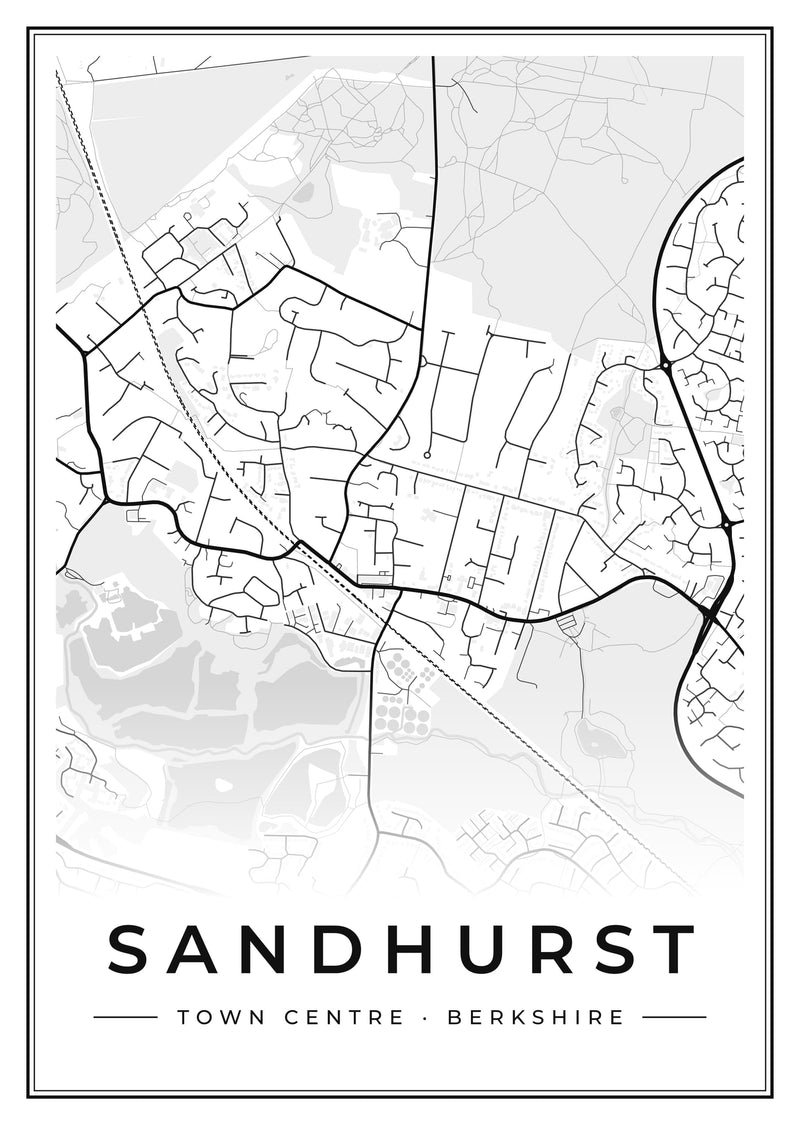 Sandhurst Town Centre Street Map Poster