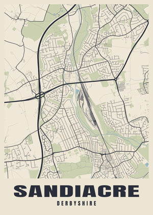 Sandiacre Street Map Poster