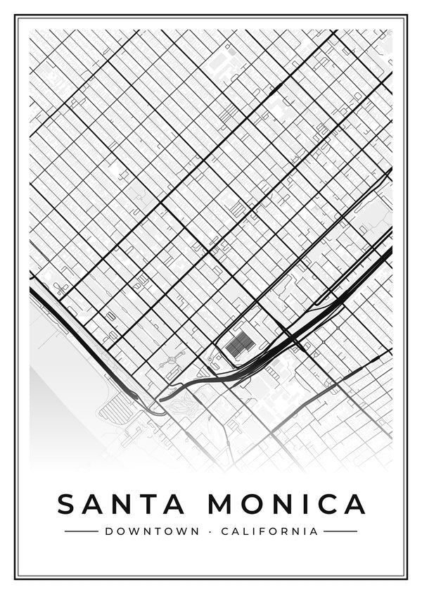 Santa Monica Downtown Street Map Poster