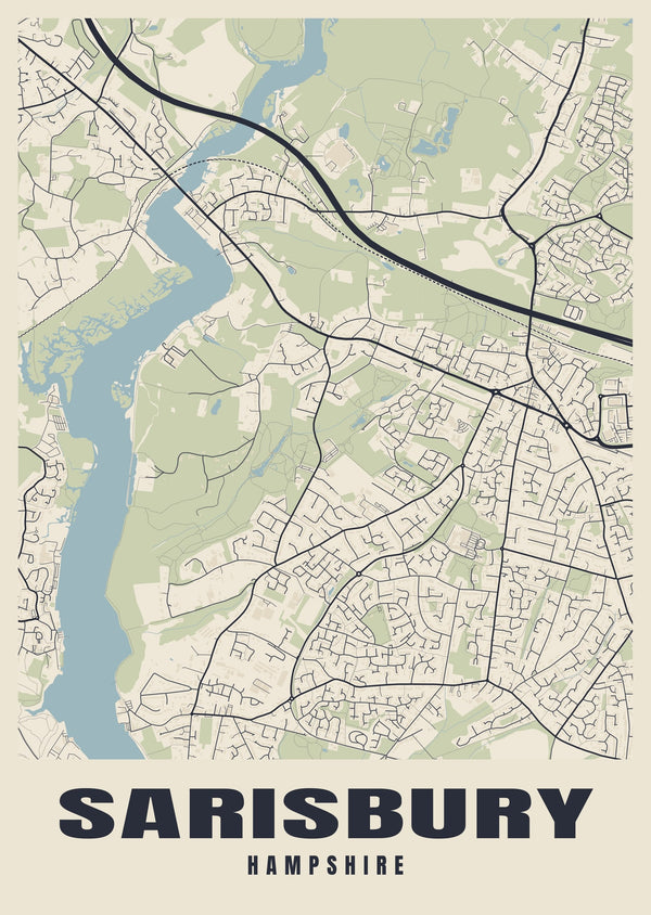Sarisbury Street Map Poster