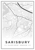 Street map poster of Sarisbury village centre, Hampshire