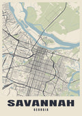 Street map poster of Savannah, Georgia