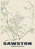 Street map poster of Sawston, Cambridgeshire
